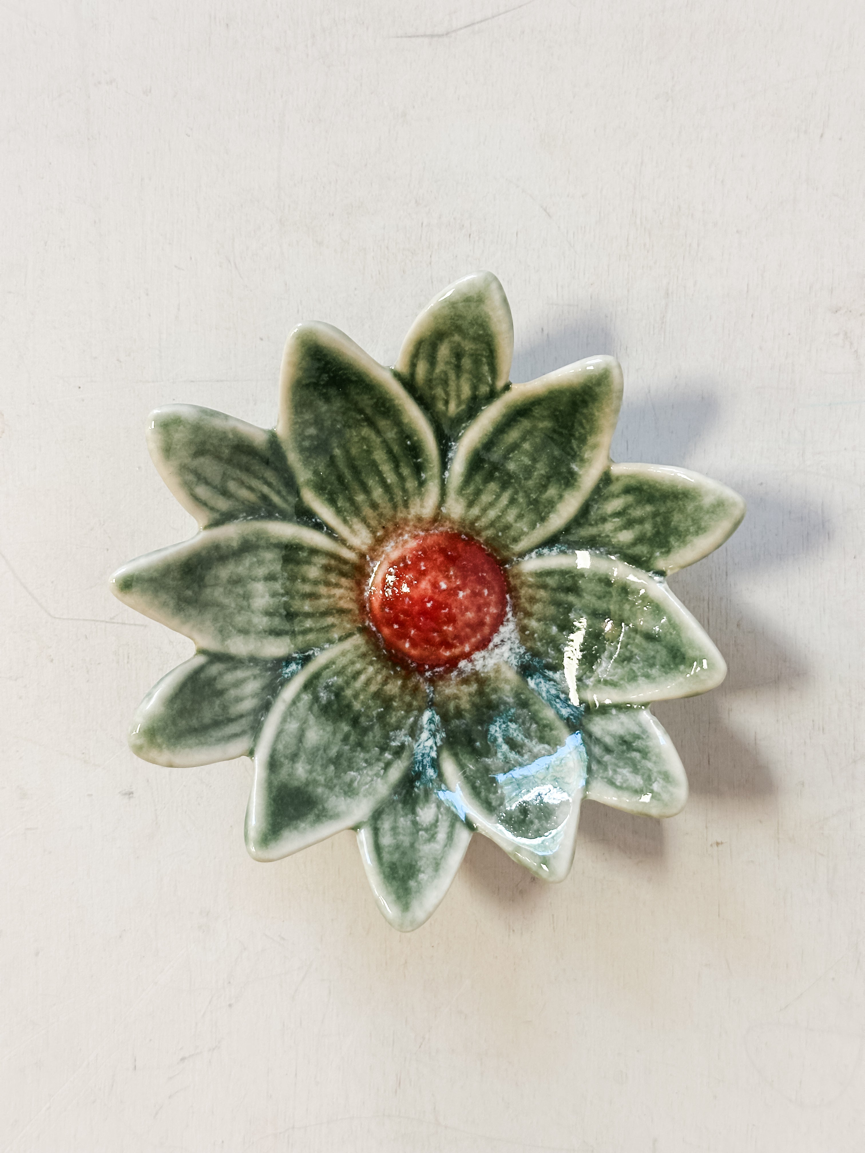 Stoneware Flower Shaped Dish, Small