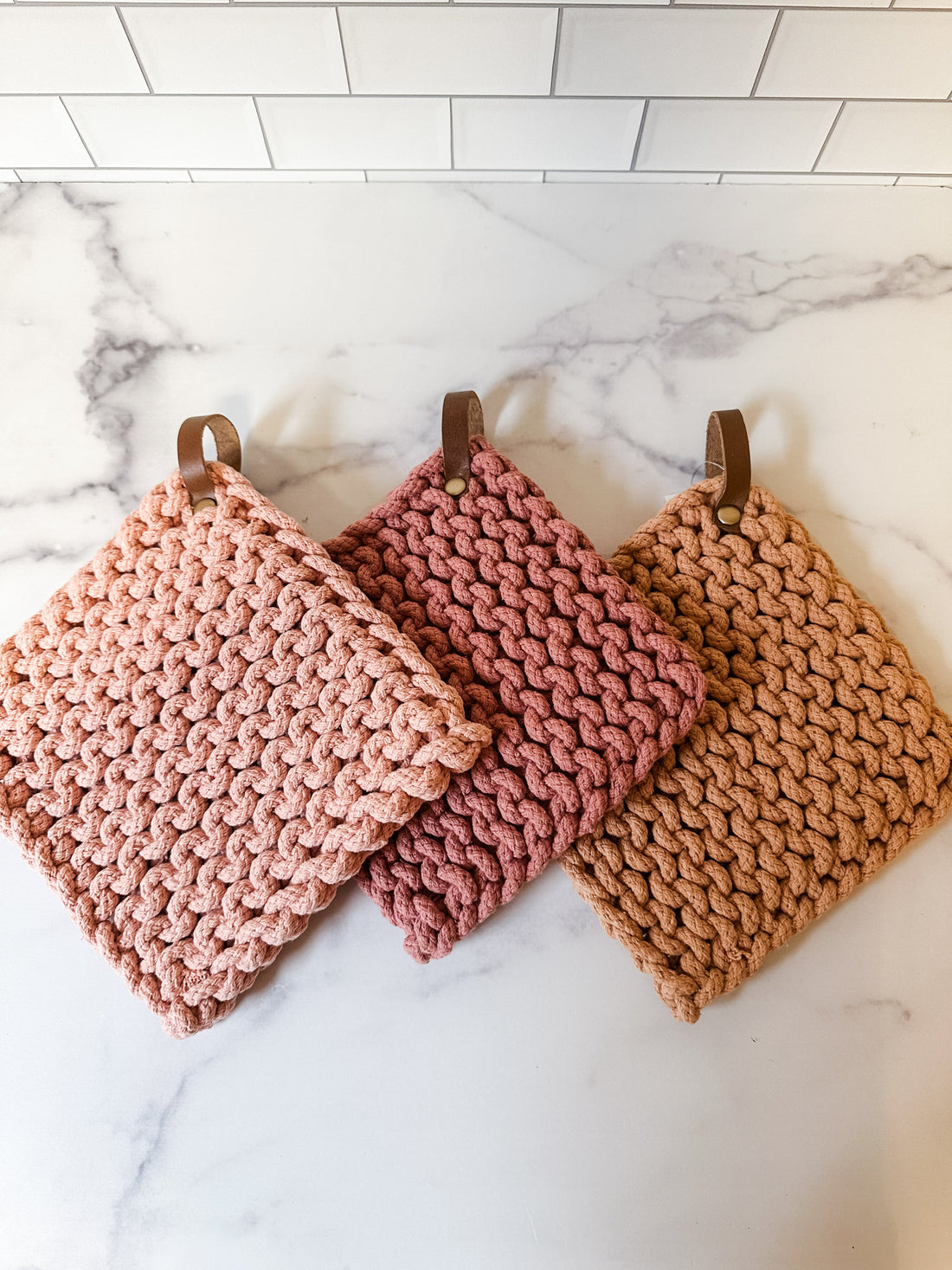 Square Cotton Crocheted Pot Holder