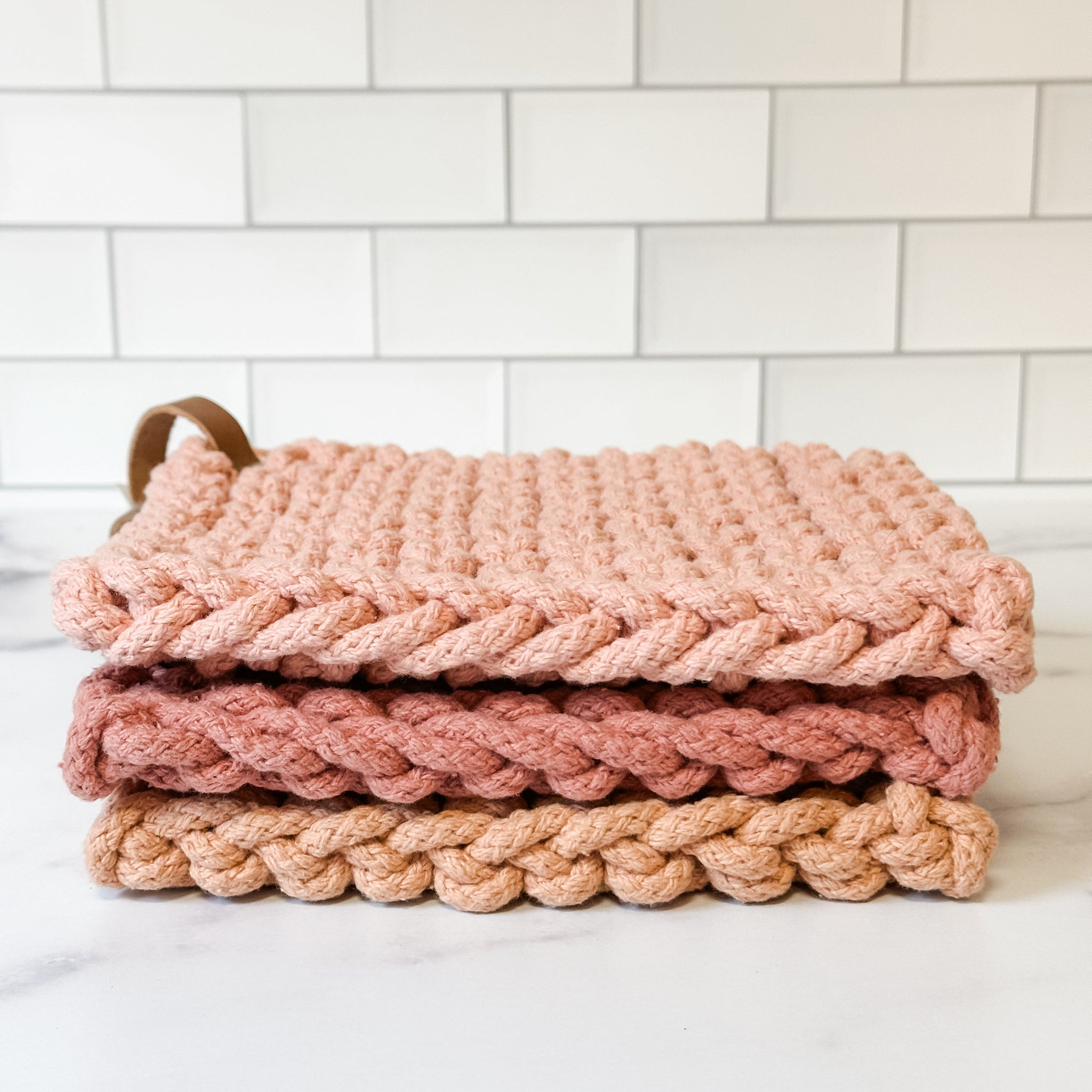 Square Cotton Crocheted Pot Holder
