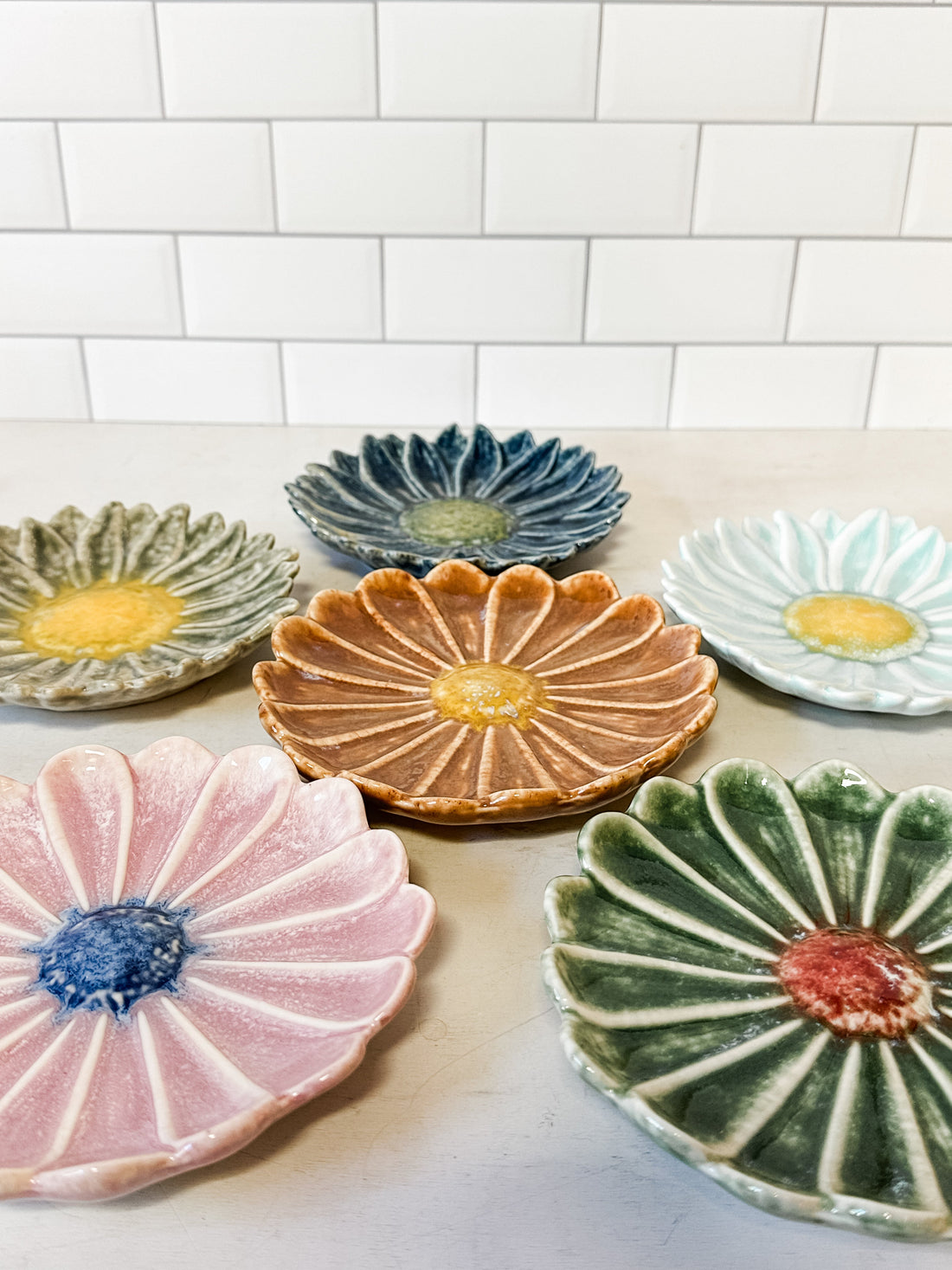 Stoneware Flower Shaped Dish, Large