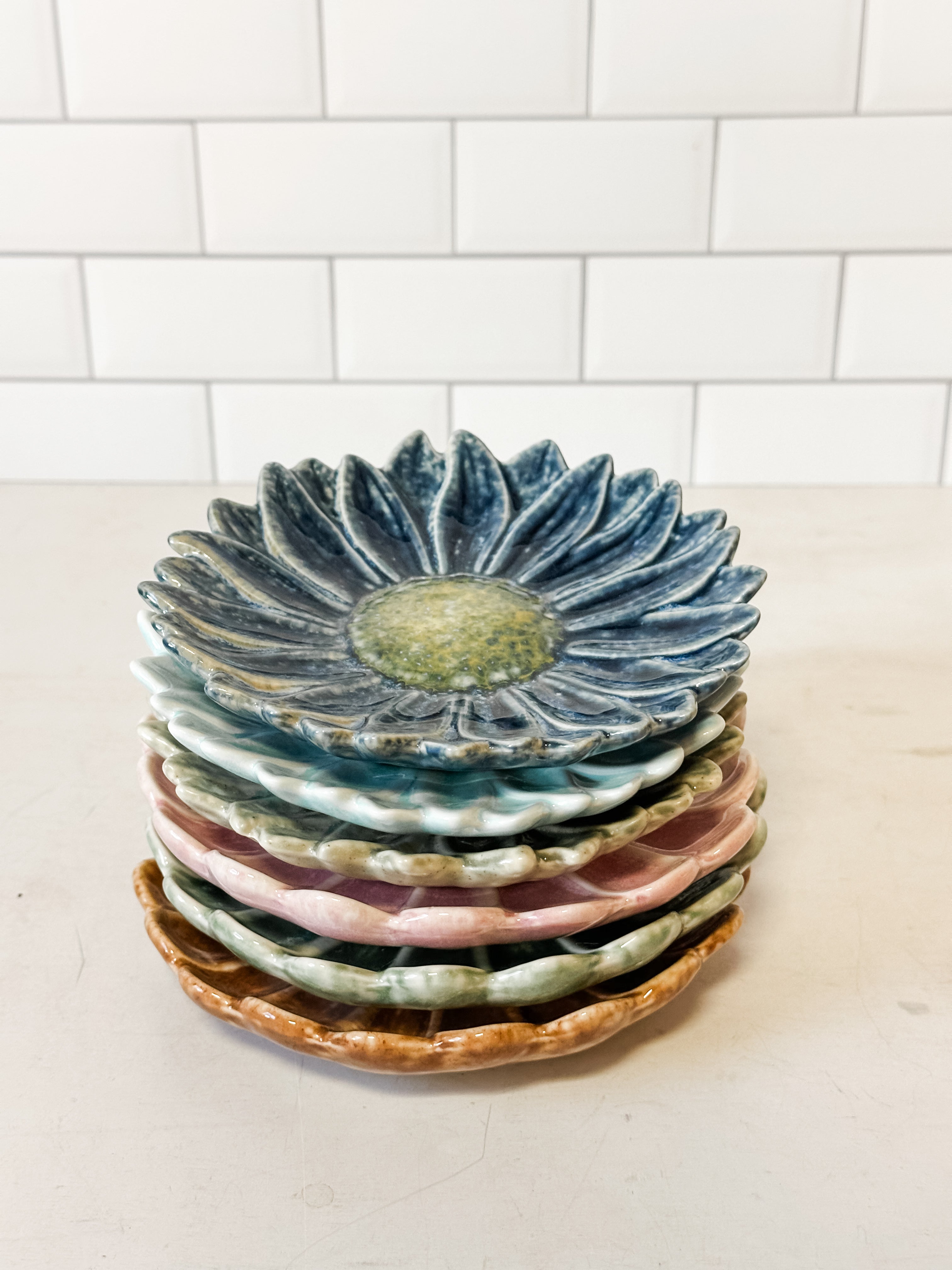 Stoneware Flower Shaped Dish, Large