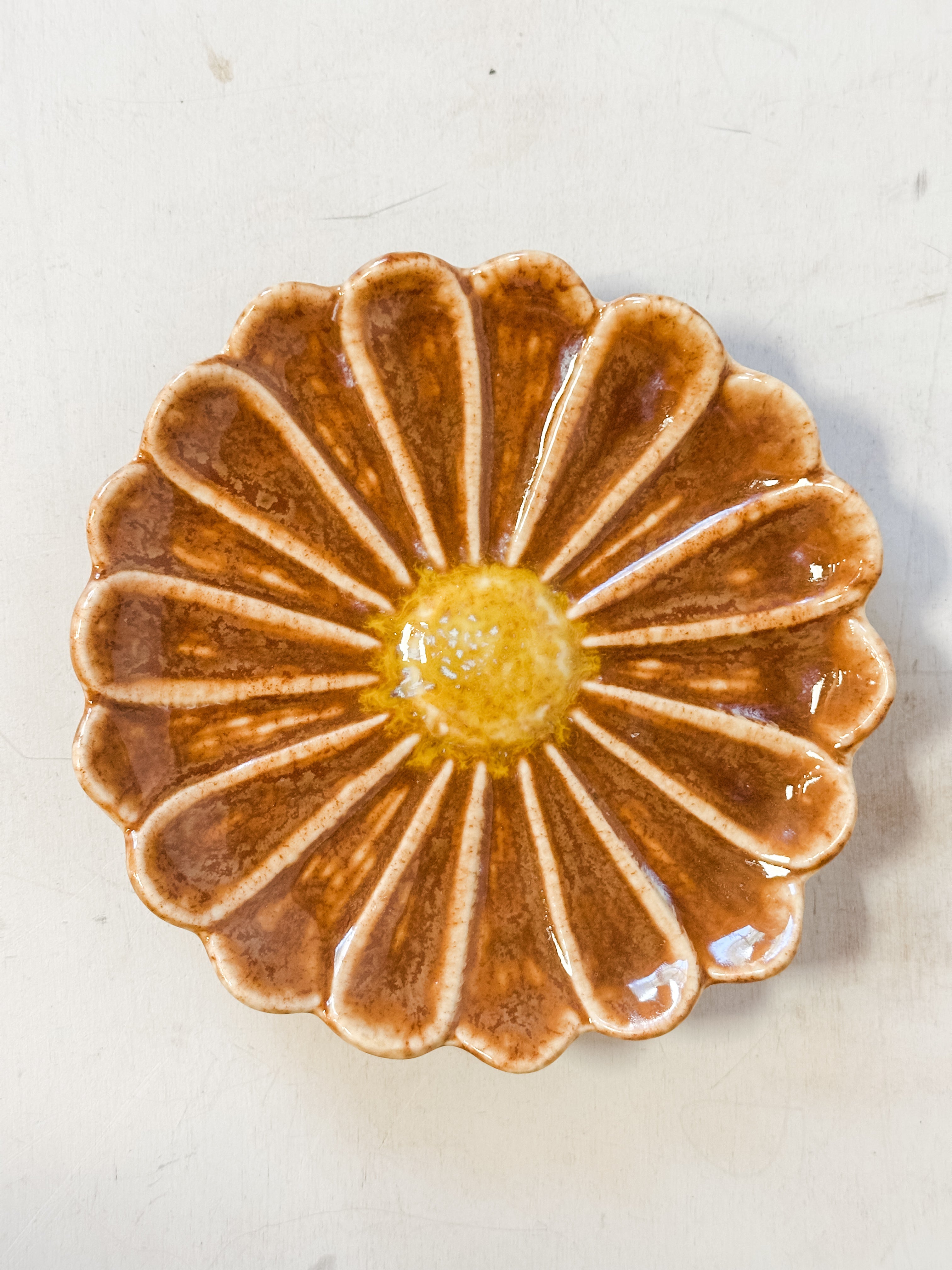 Stoneware Flower Shaped Dish, Large