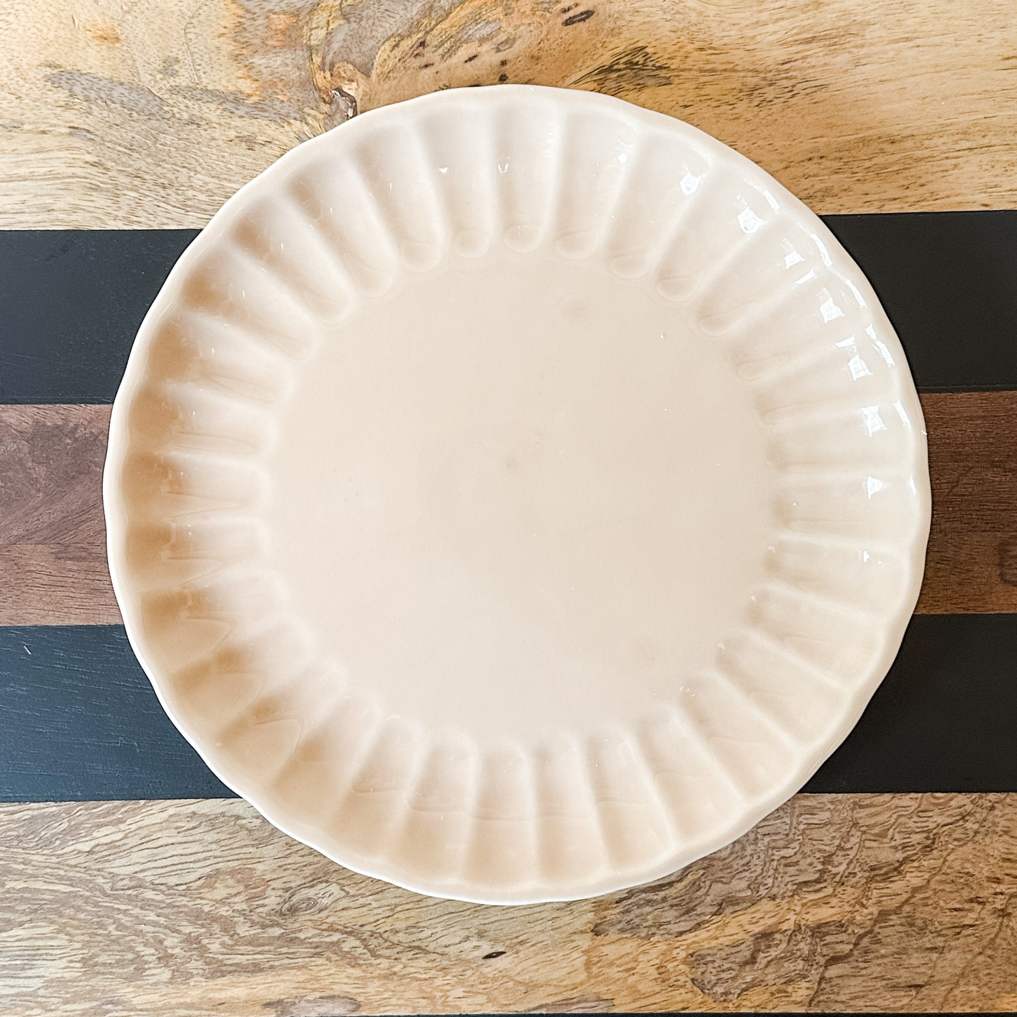 Stoneware Fluted Plate, Blush Color