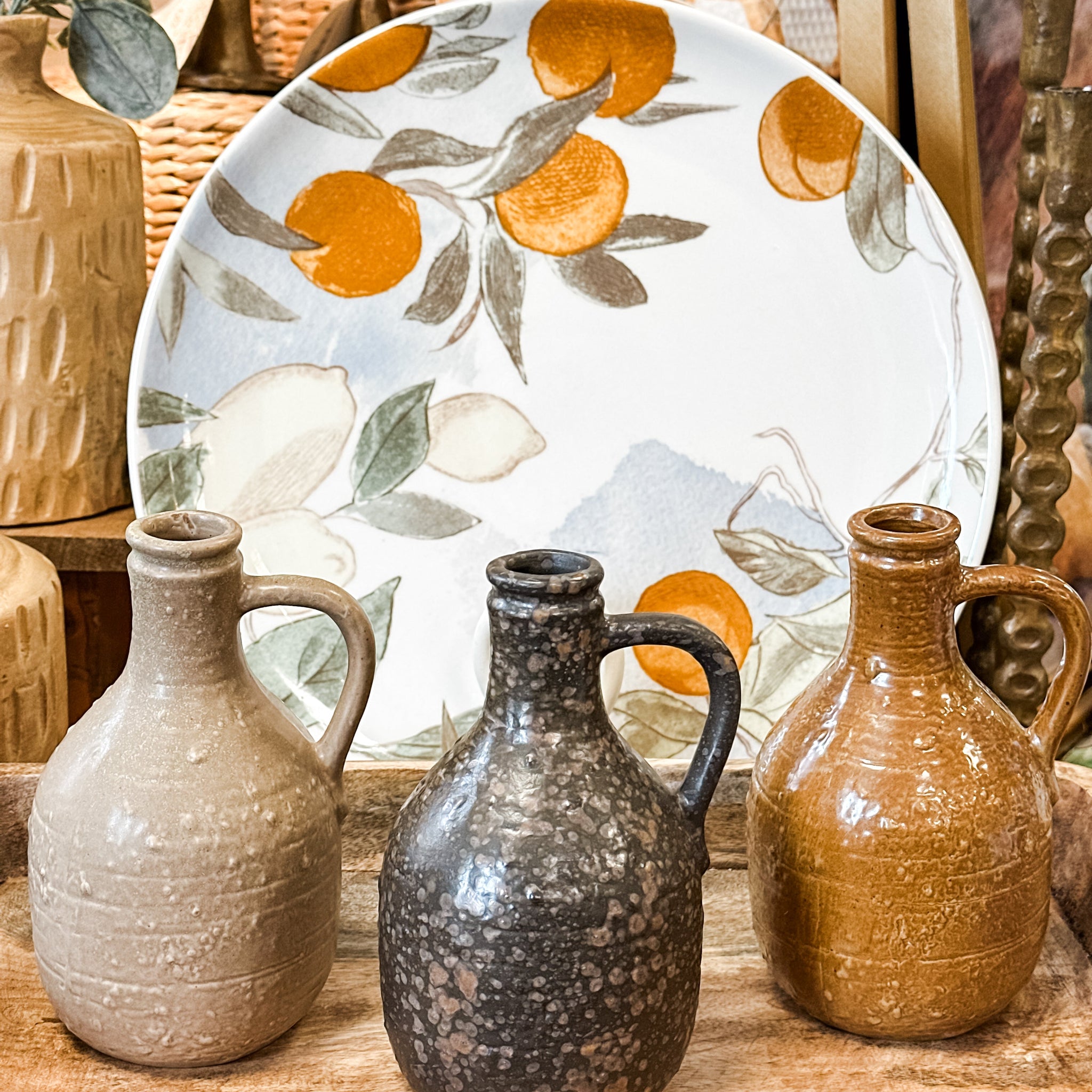Stoneware Jug Vases, 4 Colors