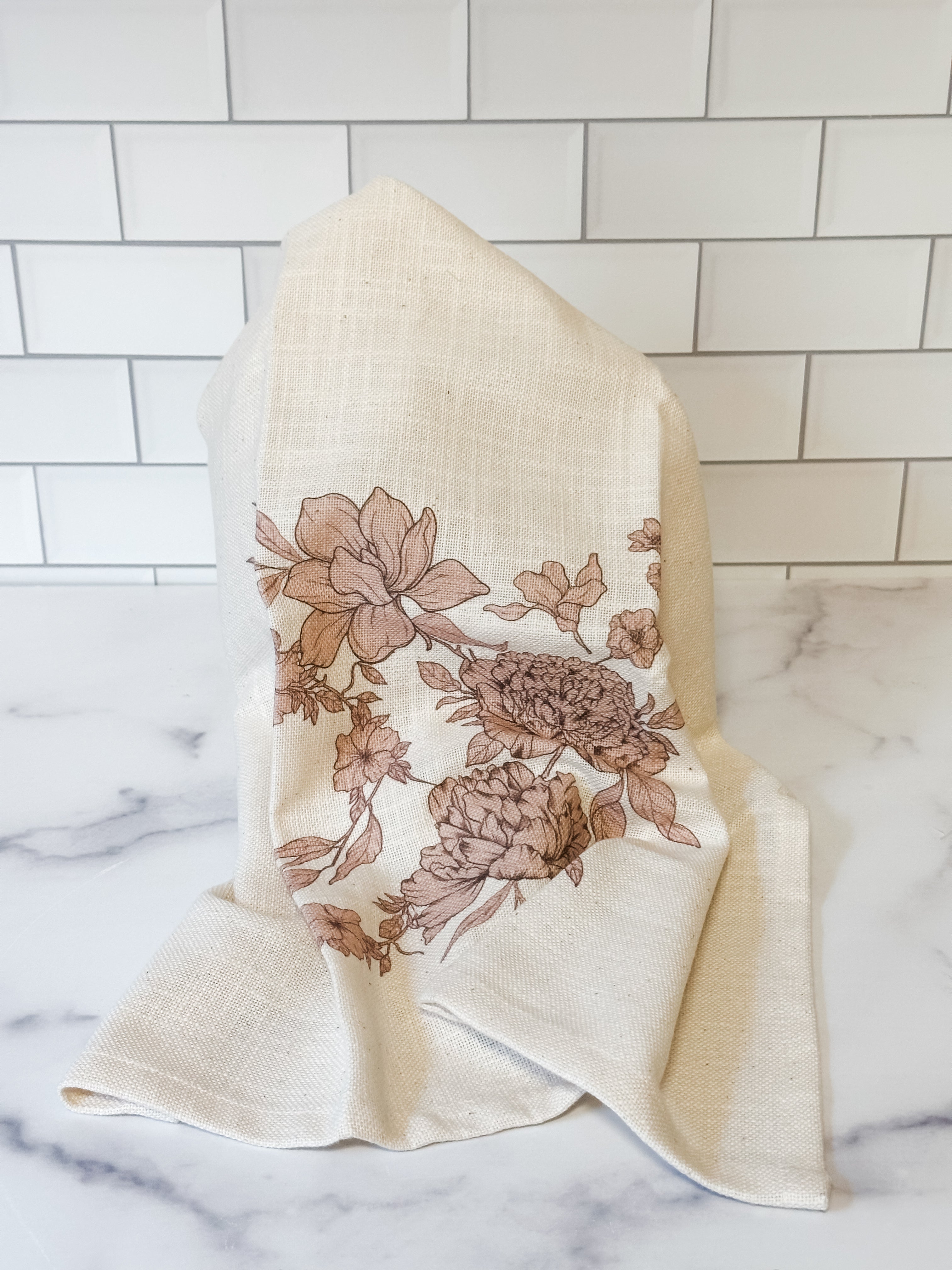 Sepia Floral Tea Towels