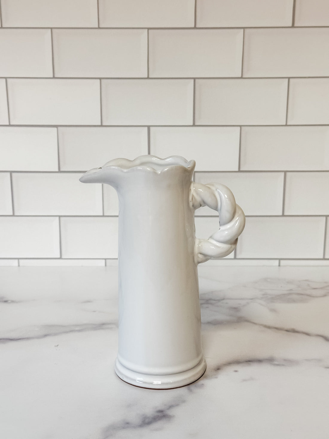 Twisted Handle Pitcher Vase