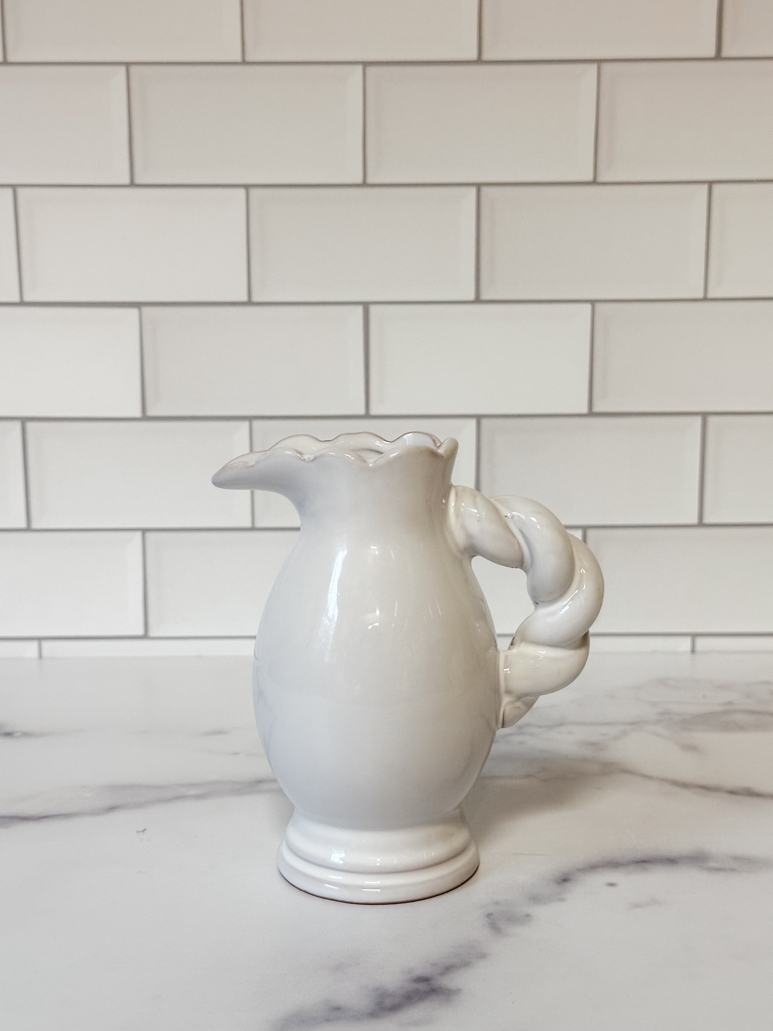 Twisted Handle Pitcher Vase