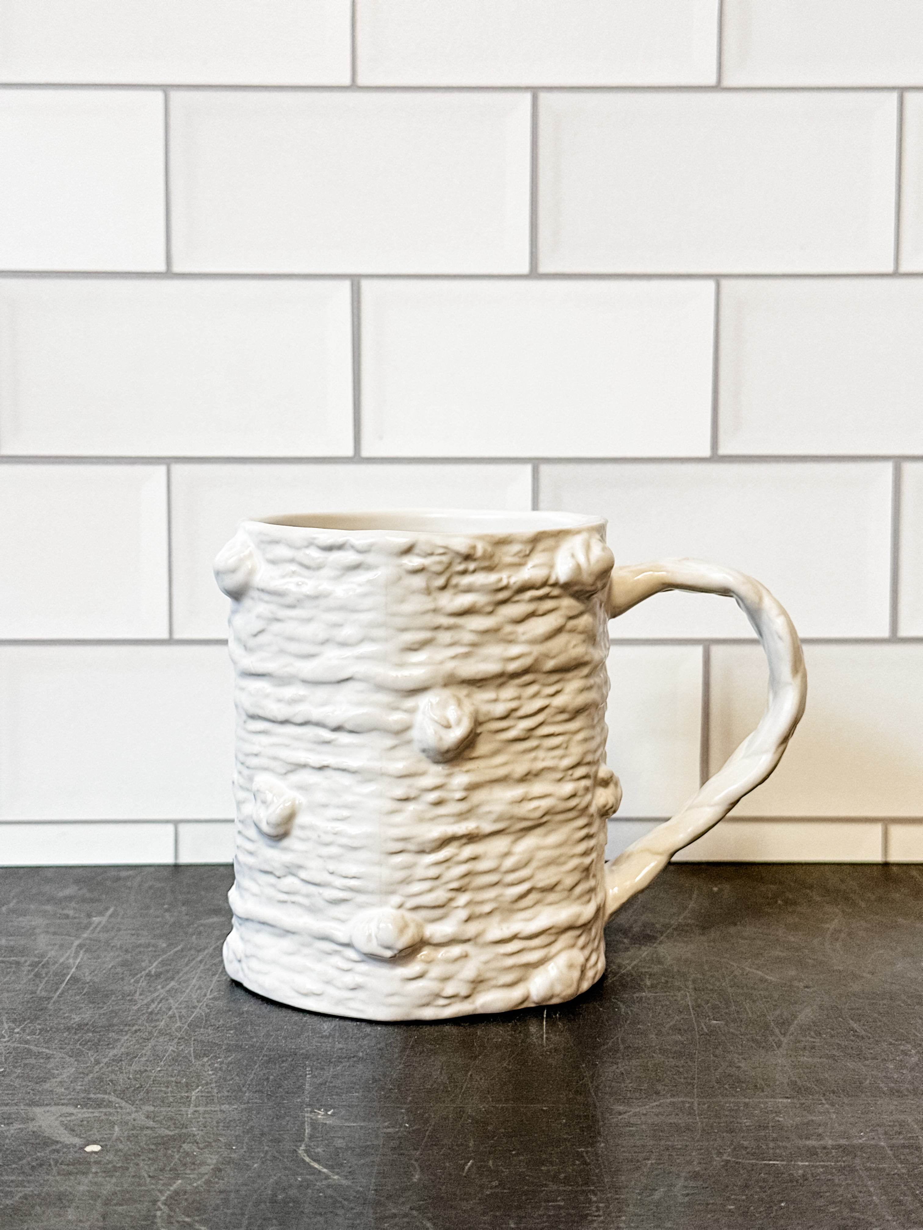 Woven Stoneware Mugs, 4 Patterns
