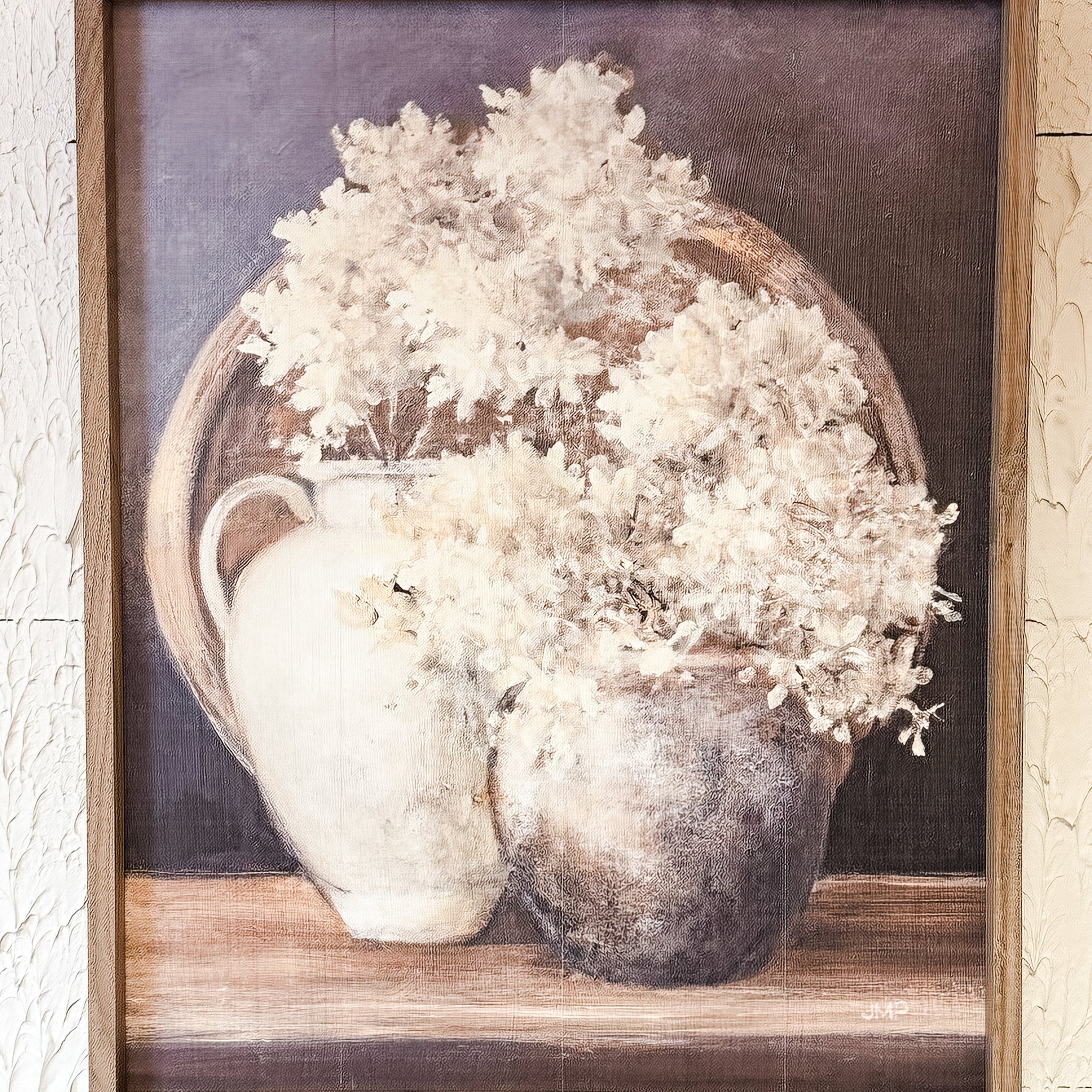 Golden Hydrangeas II White By Julia Purinton