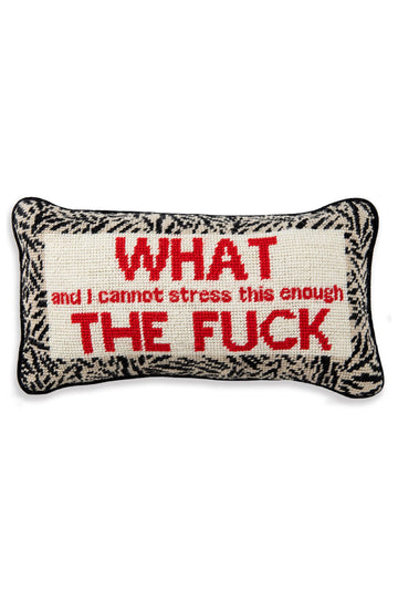 WTF Needlepoint Pillow